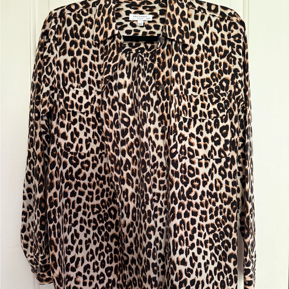 Equipment Leopard Print Button-Down Shirt